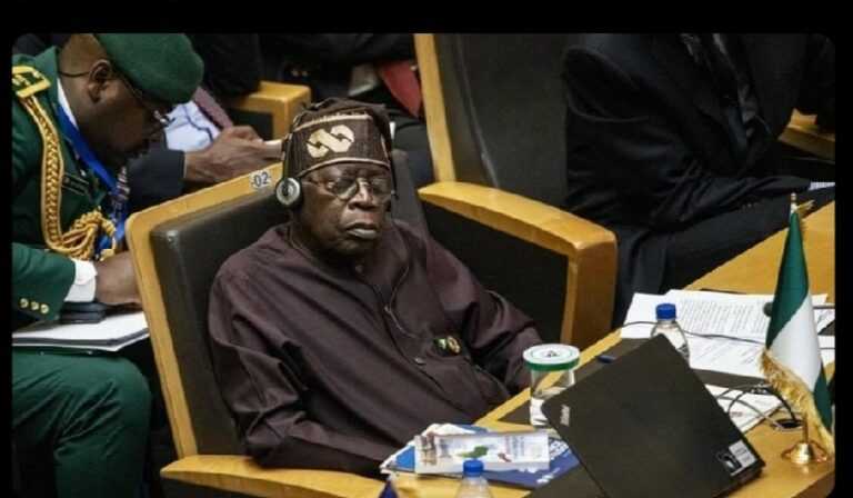 Tinubu sleeps off during AU meeting at Addis Ababa